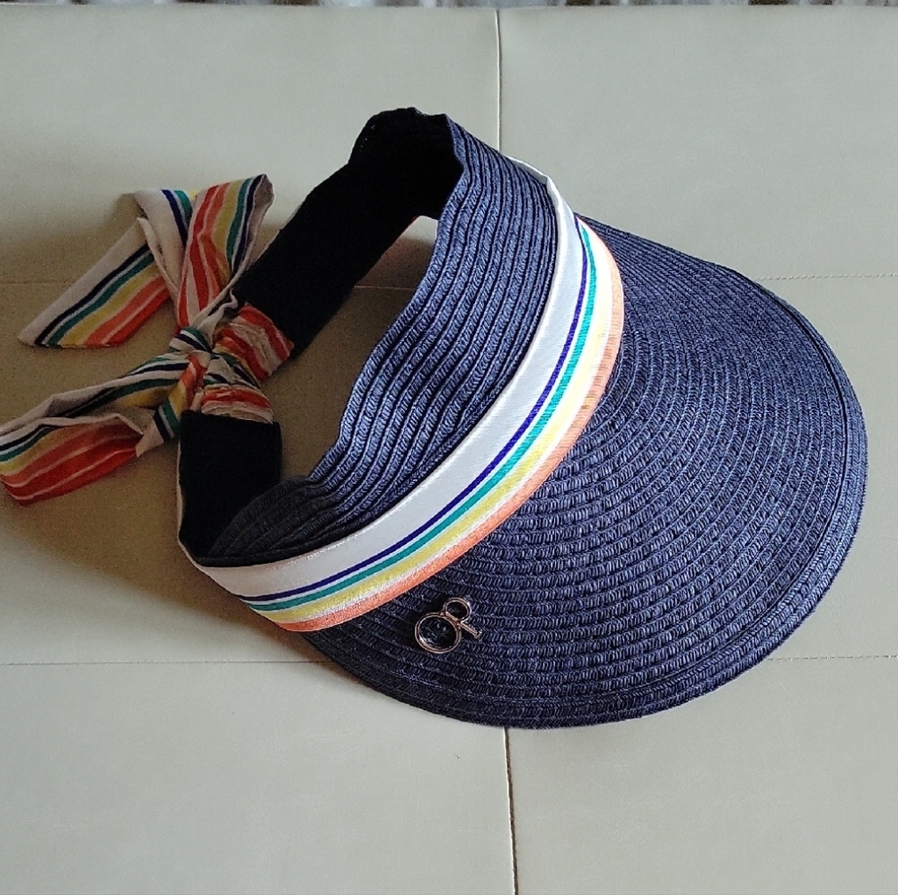OP Navy Visor with Colorful Ribbon